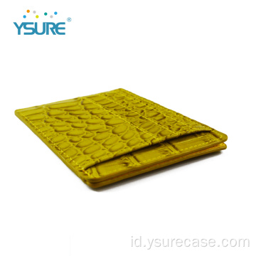 Dompet Pemegang Kartu Kulit Buaya Kuning